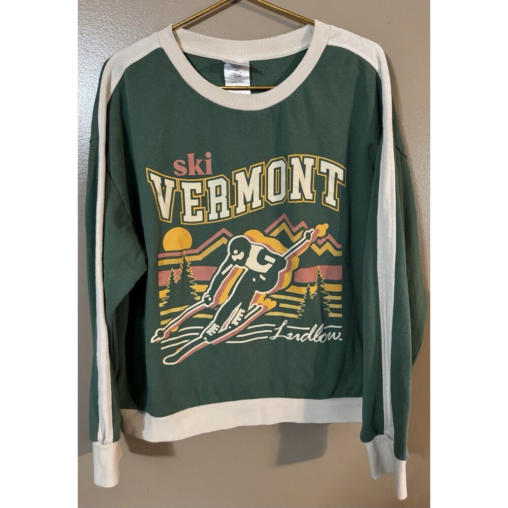 Isaac Morris IML  Sweatshirt Unisex Size XL Ski Vermont Vintage Style Green